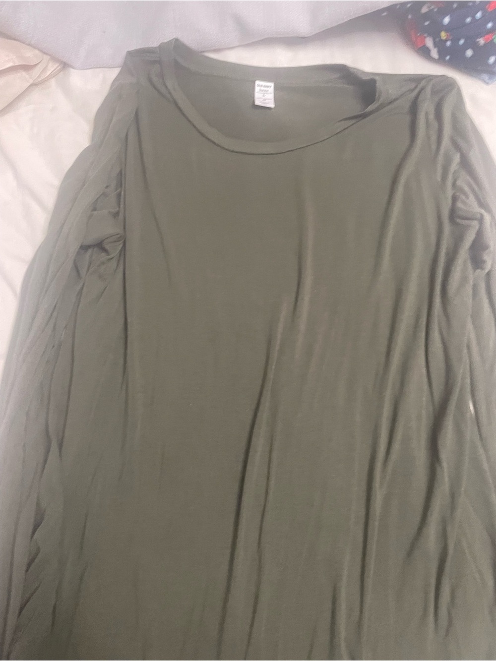 Old Navy Olive Green Long Sleeve Crewneck Top